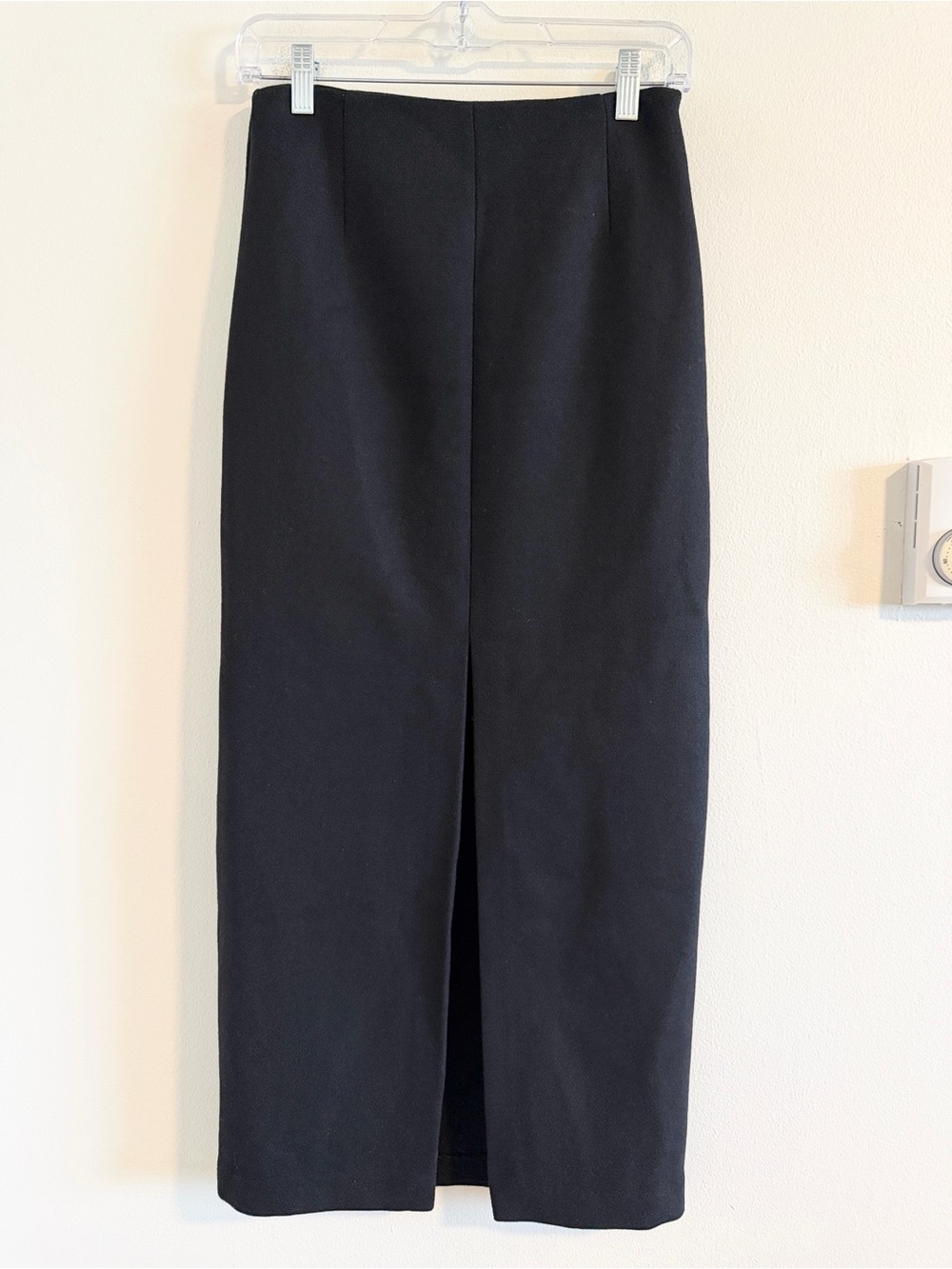 The Frankie Shop Naesi Wool Blend Pencil Skirt Women's XS Front Slit Black